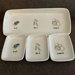 Rae Dunn KEEP HOLD CONTAIN Desk Accessory 4 Piece Organizer